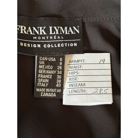 Frank Lyman Womens Button Up Sheer Top Size 6 Black Artsy Whimsigoth Mob Wife - Picture 2 of 10